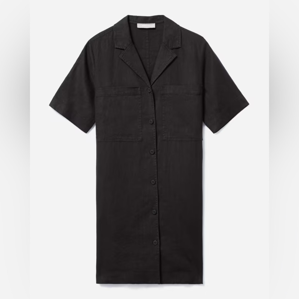 🖤EVERLANE THE LINEN WORKWEAR DRESS IN BLACK S XL - Picture 5 of 7